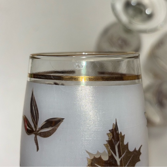 Libbey vintage St Clair Golden Harvest decanter and wine glasses set with box - Picture 10 of 15